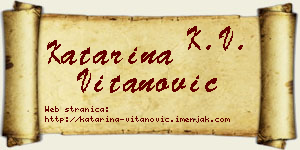 Katarina Vitanović vizit kartica